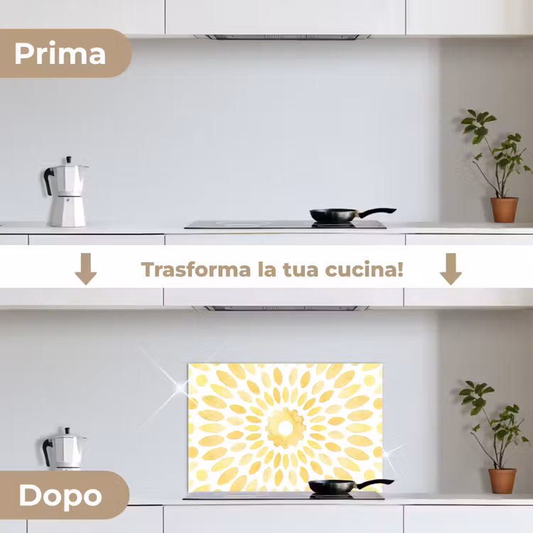 Paraschizzi cucina - Astratto - Geometrico - Radioso - Giallo — 7