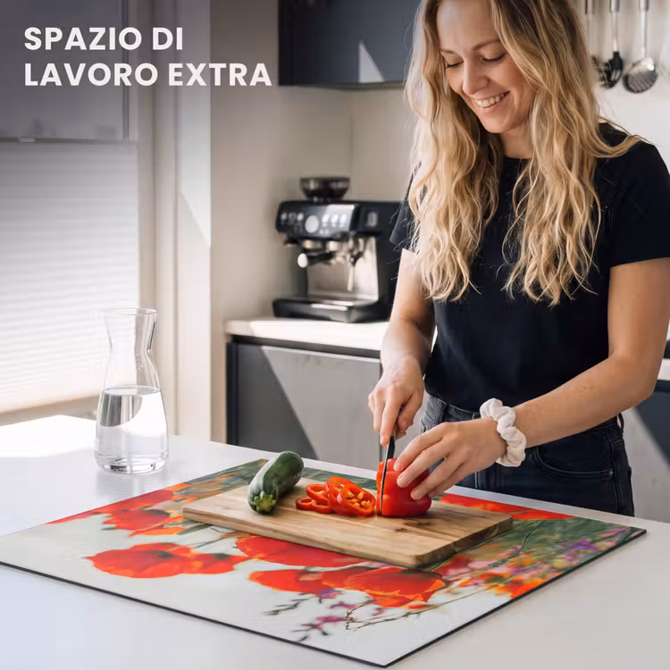 Protezione piano induzione - Papaveri all'alba — 5