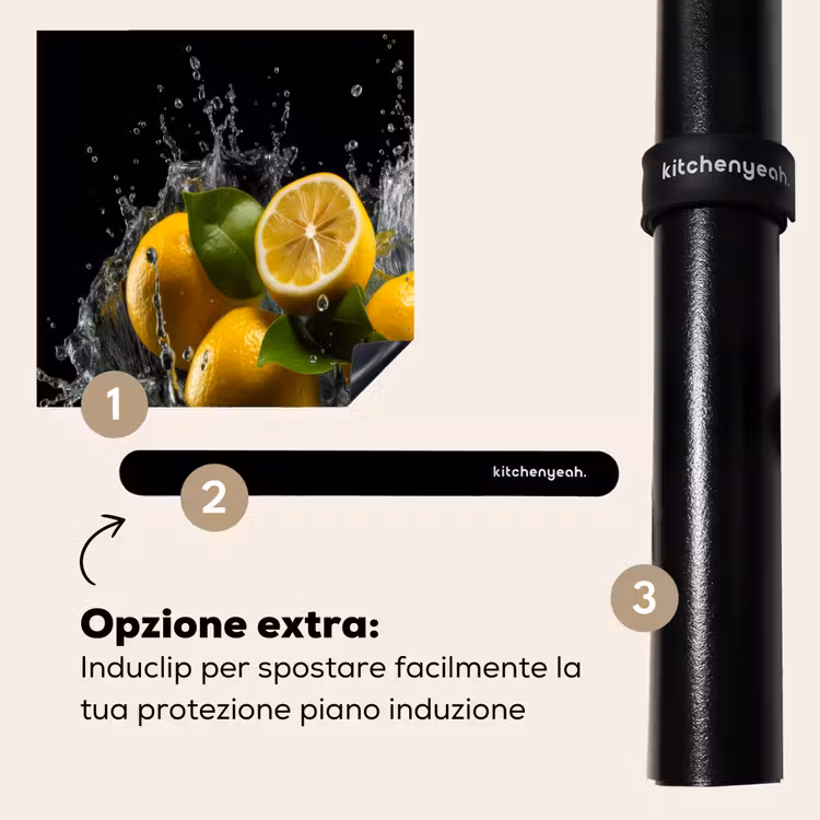 Protezione piano induzione - Limone - Frutta - Giallo - Nero — 8