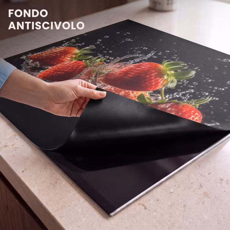 Protezione piano induzione - Fragole - Frutta - Rosso - Acqua - Nero — 6