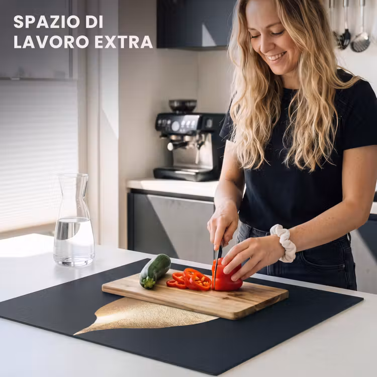 Protezione piano induzione - Foglia solitaria in oro — 5