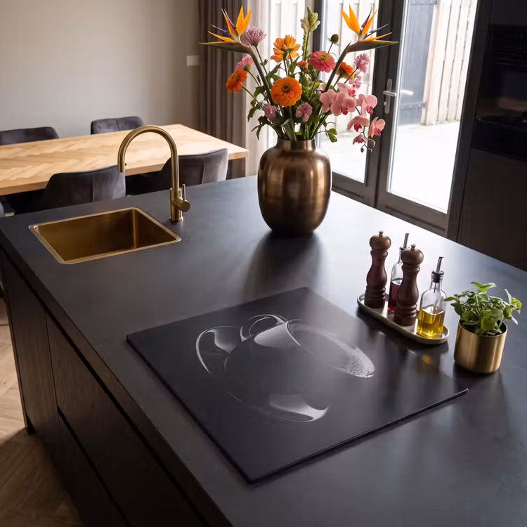 Protezione piano induzione - Nero - Caffè - Tazza — 2