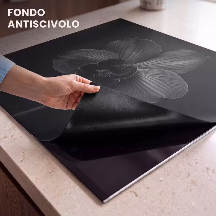 Protezione piano induzione - Nero - Fiore - Orchidea — 6