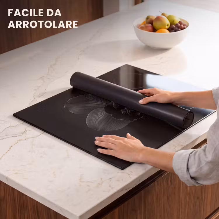 Protezione piano induzione - Nero - Fiore - Orchidea — 7