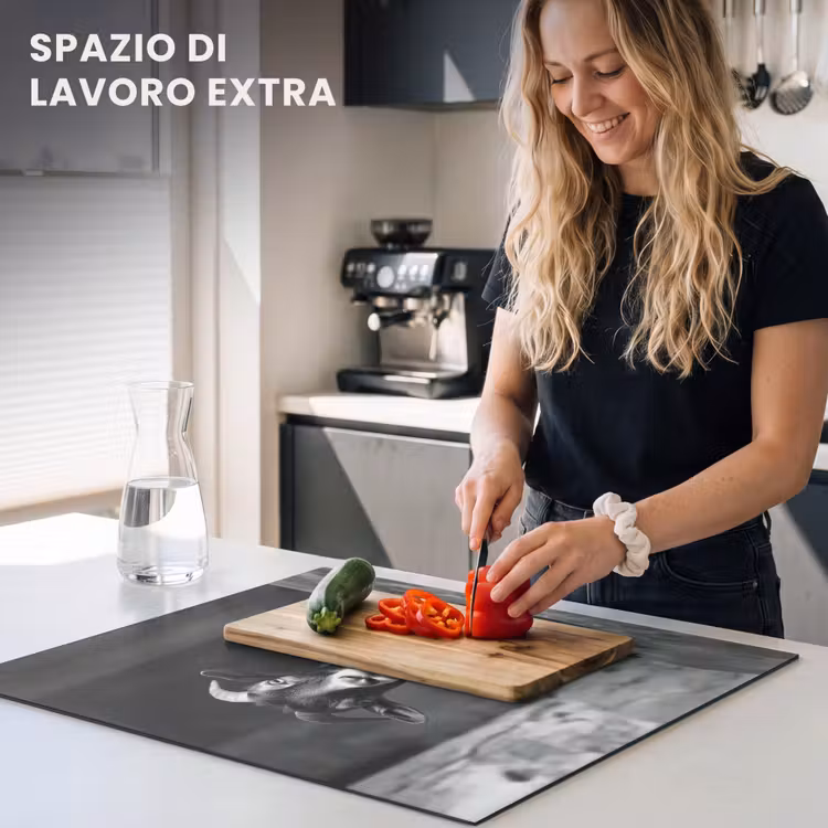 Protezione piano induzione - Capra - Piatto - Spaghetti - Bianco e nero — 5