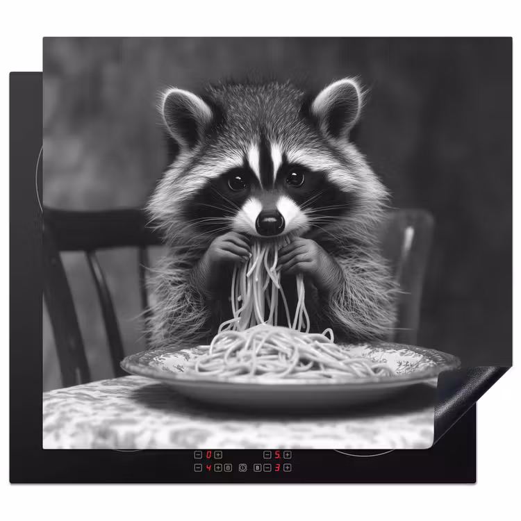 Protezione piano induzione - Procione - Carino - Pasta - Tovaglia - Nero - Bianco — 1