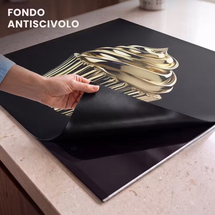 Protezione piano induzione - Cupcake - Cibo - Oro - Nero — 6