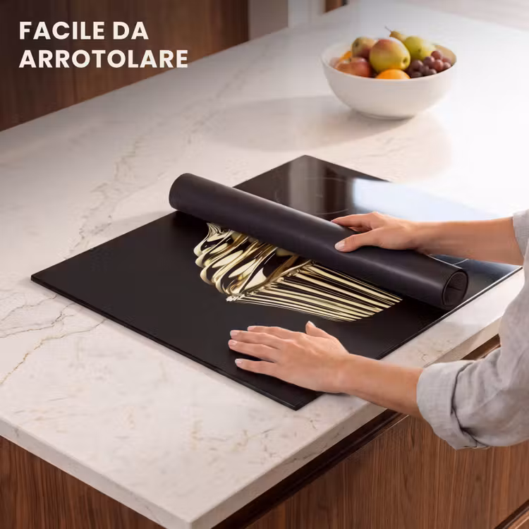 Protezione piano induzione - Cupcake - Cibo - Oro - Nero — 7