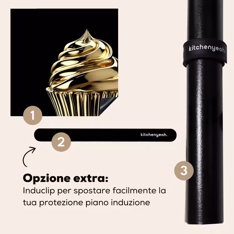 Protezione piano induzione - Cupcake - Cibo - Oro - Nero — 8