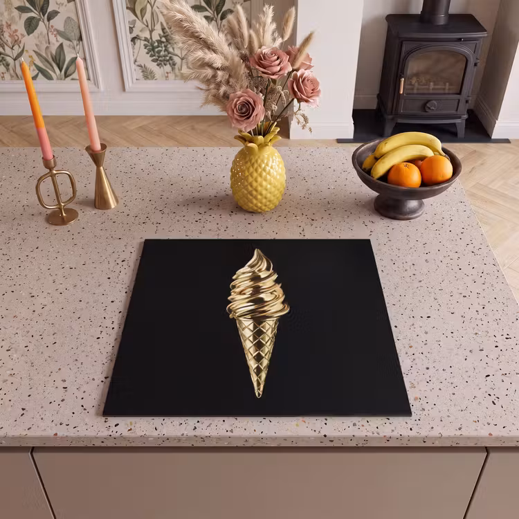 Protezione piano induzione - Gelato - Oro - Nero - Cibo — 3