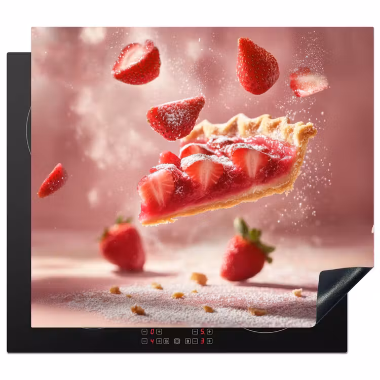 Protezione piano induzione - Fragola - Torta - Cibo - Rosa — 1