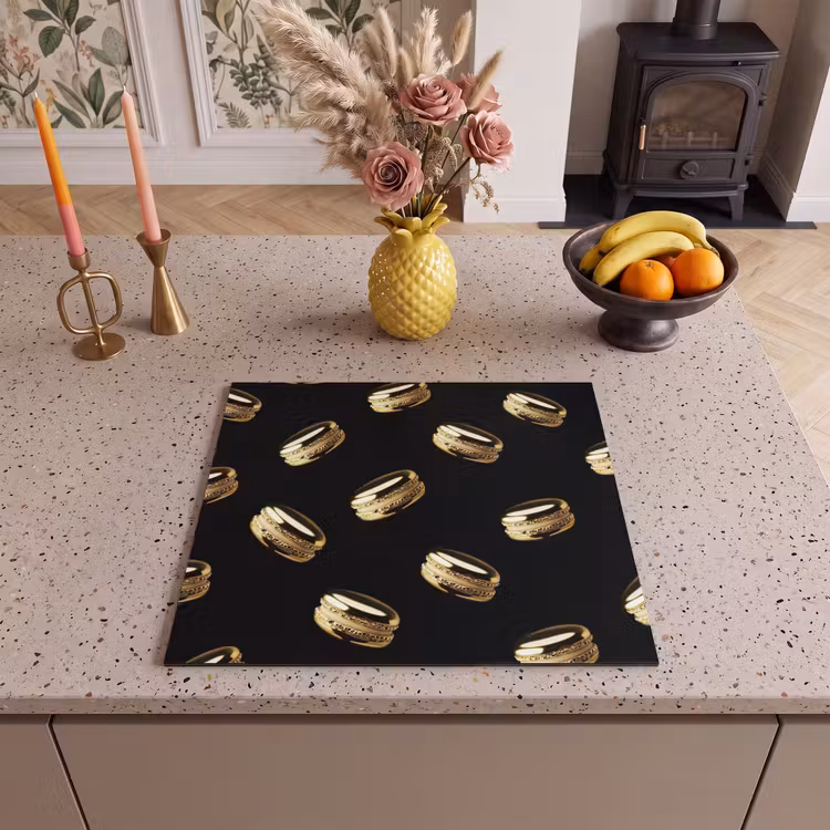 Protezione piano induzione - Macaron - Motivo - Oro - Nero — 3