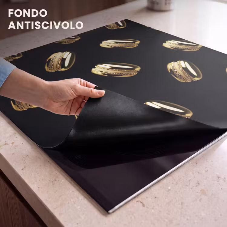 Protezione piano induzione - Macaron - Motivo - Oro - Nero — 6