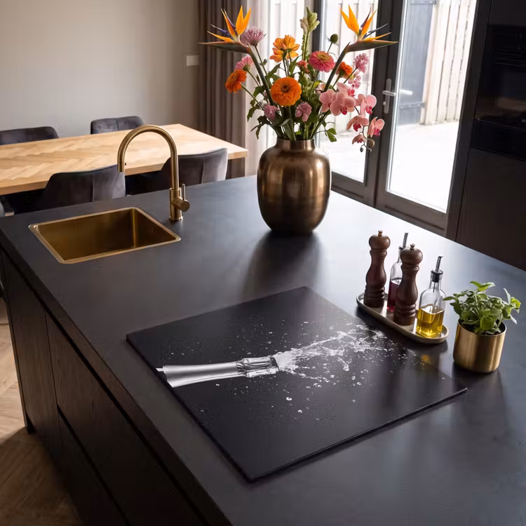 Protezione piano induzione - Champagne - Nero - Spruzzi - Popping — 2