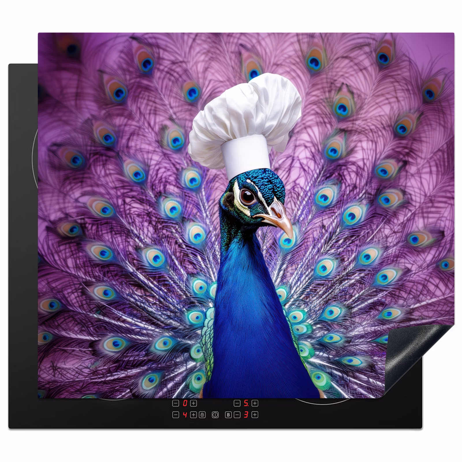 Protezione piano induzione - Pavone - Cappello da cuoco - Figo - Viola — 1