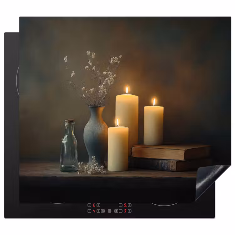 Protezione piano induzione - Candele - Natura morta - Rustico - Libri — 1