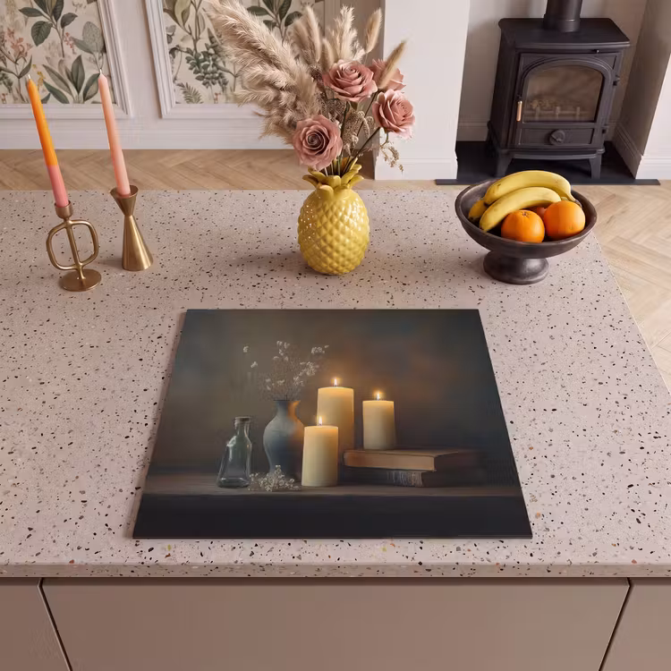 Protezione piano induzione - Candele - Natura morta - Rustico - Libri — 3