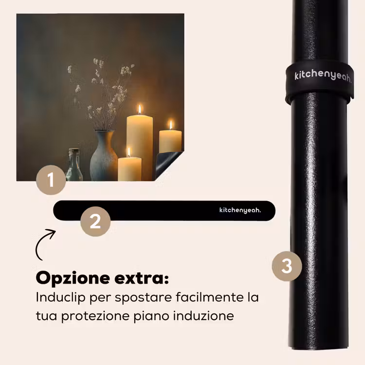 Protezione piano induzione - Candele - Natura morta - Rustico - Libri — 8