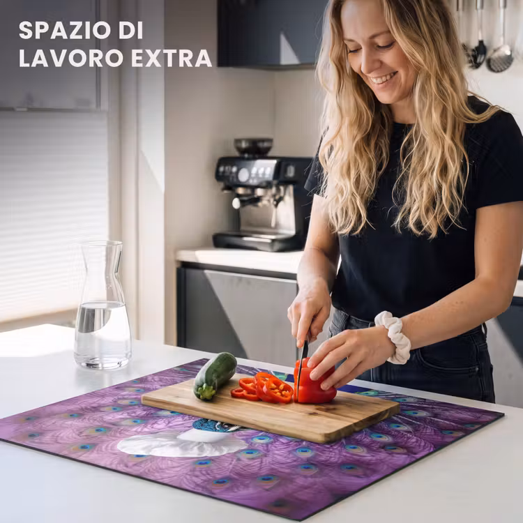 Protezione piano induzione - Pavone - Cappello da cuoco - Figo - Viola — 5