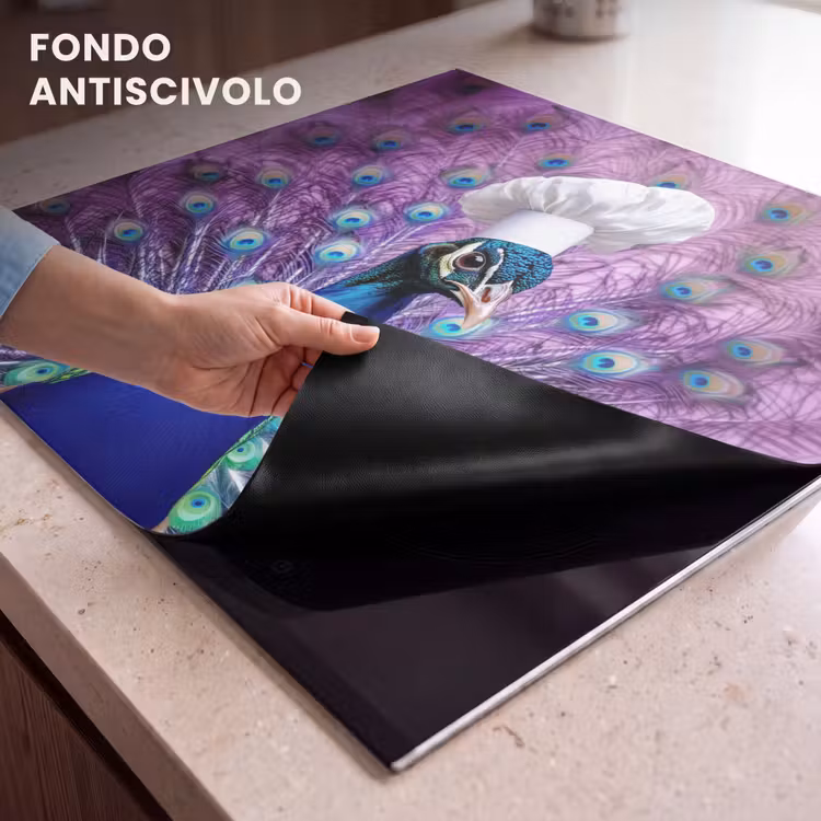 Protezione piano induzione - Pavone - Cappello da cuoco - Figo - Viola — 6