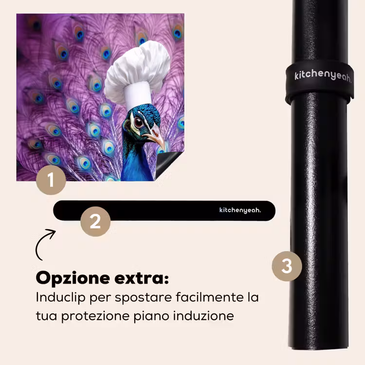 Protezione piano induzione - Pavone - Cappello da cuoco - Figo - Viola — 8