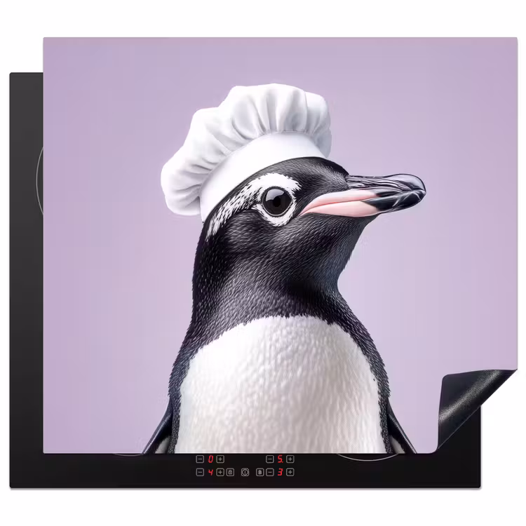 Protezione piano induzione - Pinguino - Cappello da cuoco - Dolce - Viola — 1
