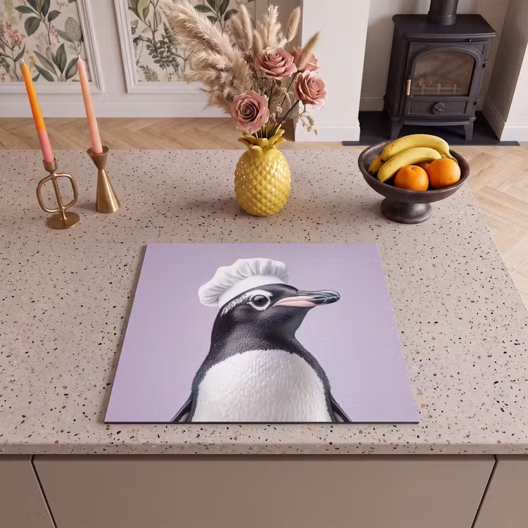 Protezione piano induzione - Pinguino - Cappello da cuoco - Dolce - Viola — 3