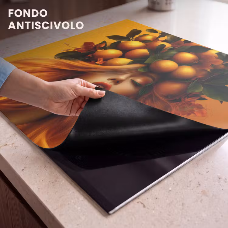 Protezione piano induzione - Donna - Limoni - Fiore - Giallo — 6