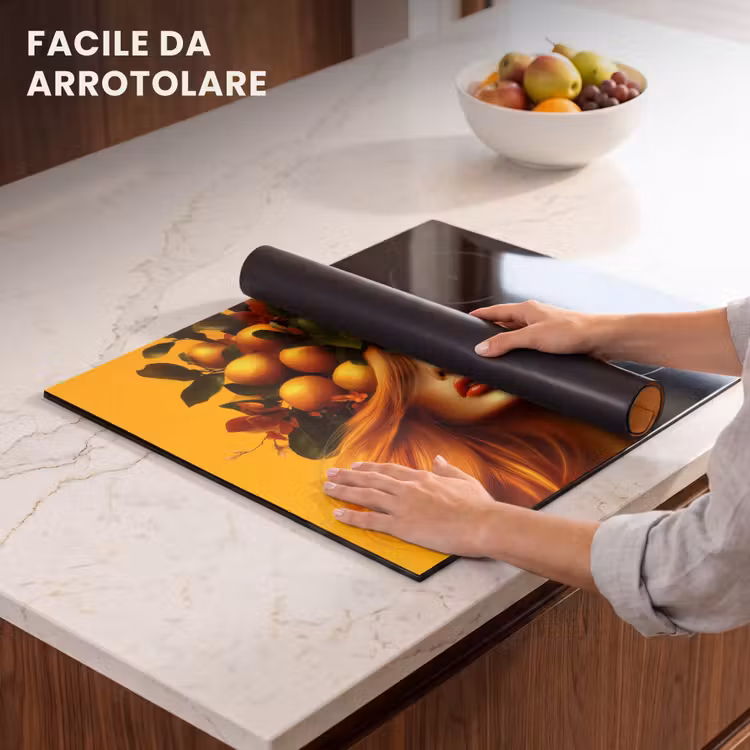 Protezione piano induzione - Donna - Limoni - Fiore - Giallo — 7