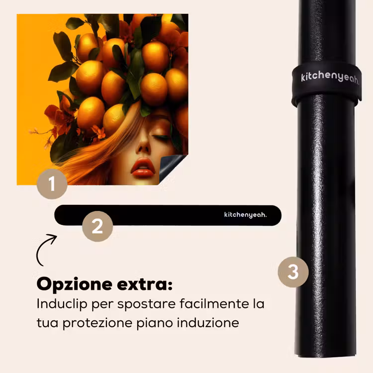 Protezione piano induzione - Donna - Limoni - Fiore - Giallo — 8