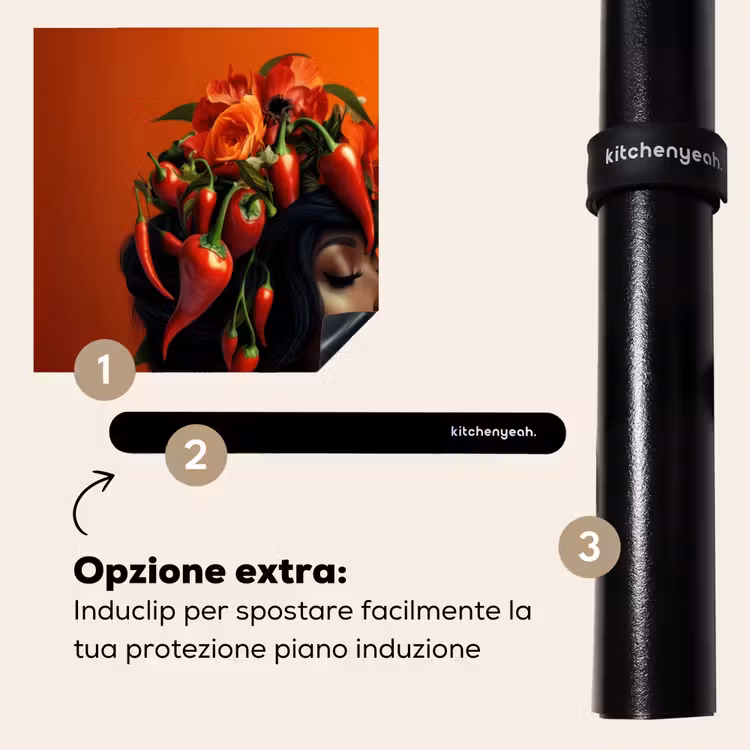 Protezione piano induzione - Donna - Peperoncino - Fiori — 8