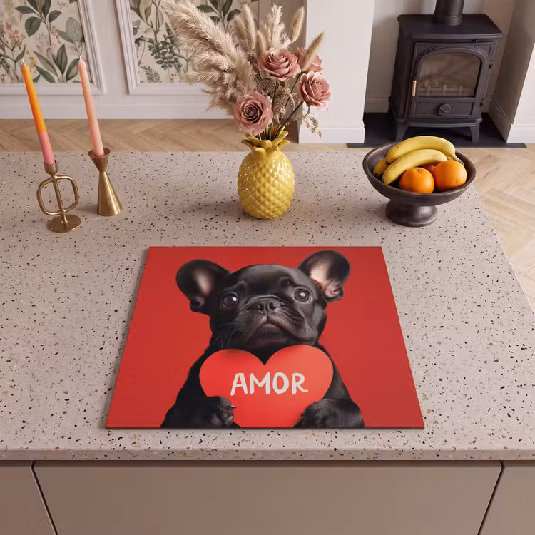 Protezione piano induzione - Amor - Cane - Cuore - Rosso — 3