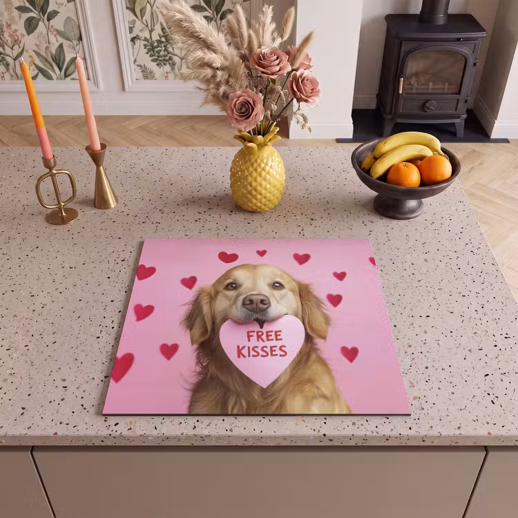 Protezione piano induzione - Cane - Bacio - San Valentino - Cuori — 3