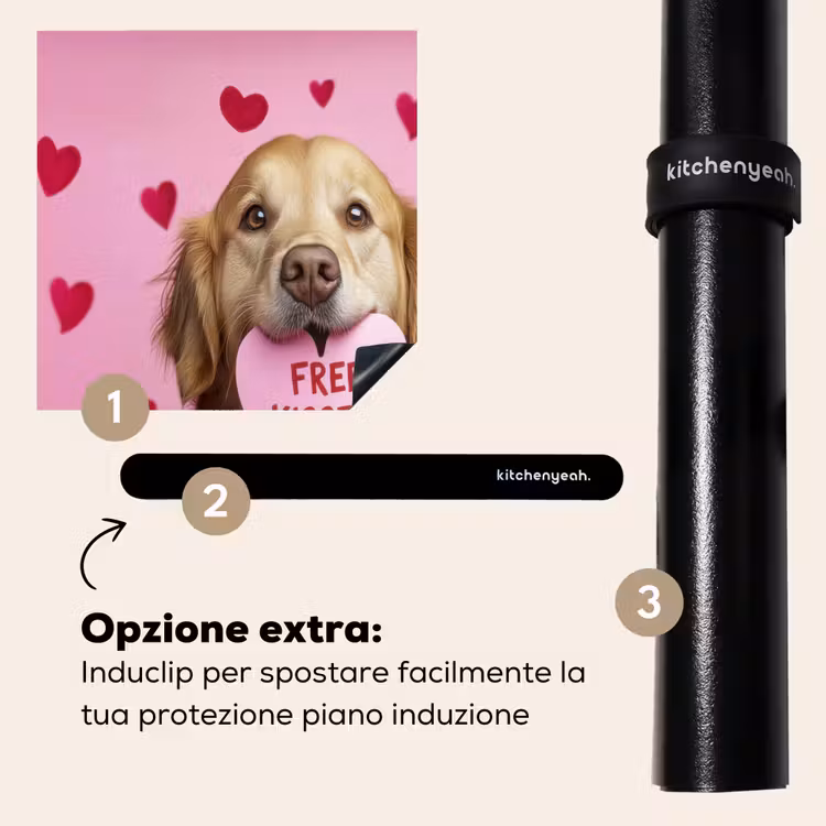 Protezione piano induzione - Cane - Bacio - San Valentino - Cuori — 8