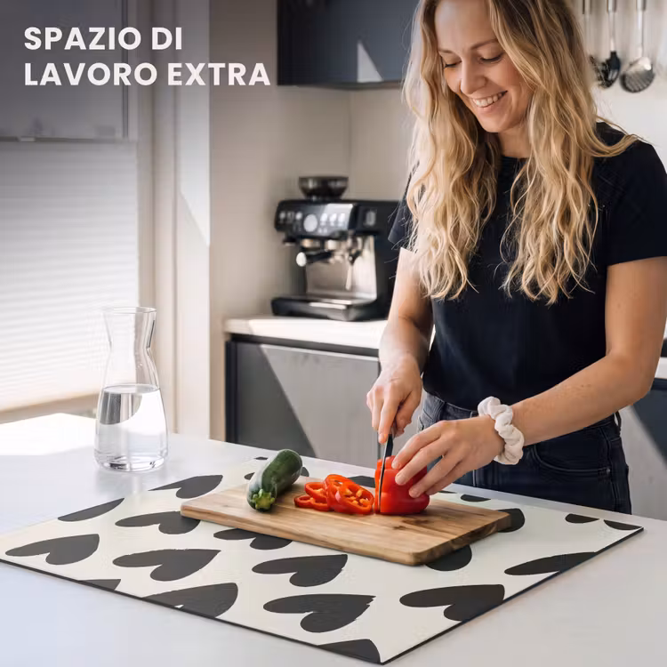 Protezione piano induzione - Cuori - Nero - Beige — 5
