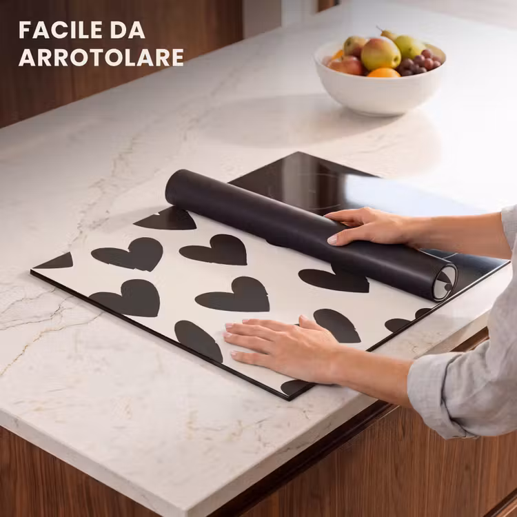 Protezione piano induzione - Cuori - Nero - Beige — 7