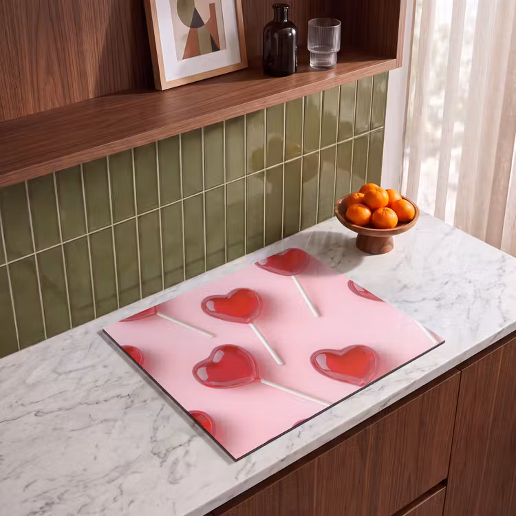 Protezione piano induzione - Lecca-lecca - Cuori - Rosa — 4