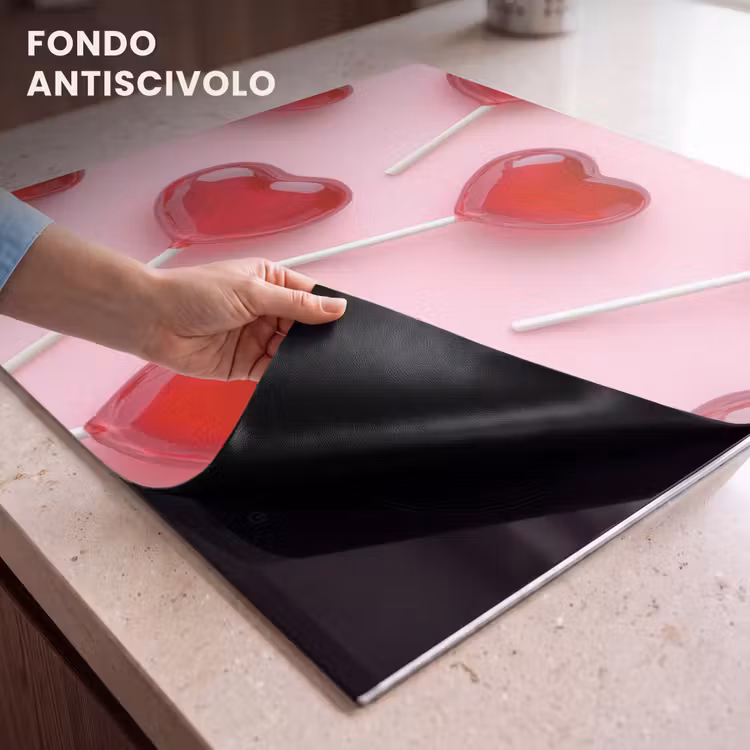 Protezione piano induzione - Lecca-lecca - Cuori - Rosa — 6