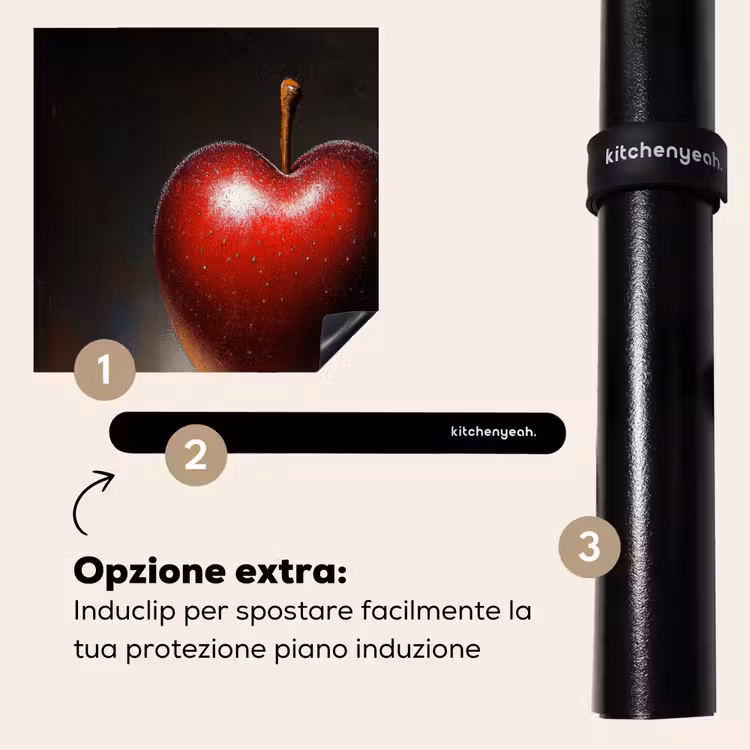 Protezione piano induzione - Mela - Cuore - Rosso — 8