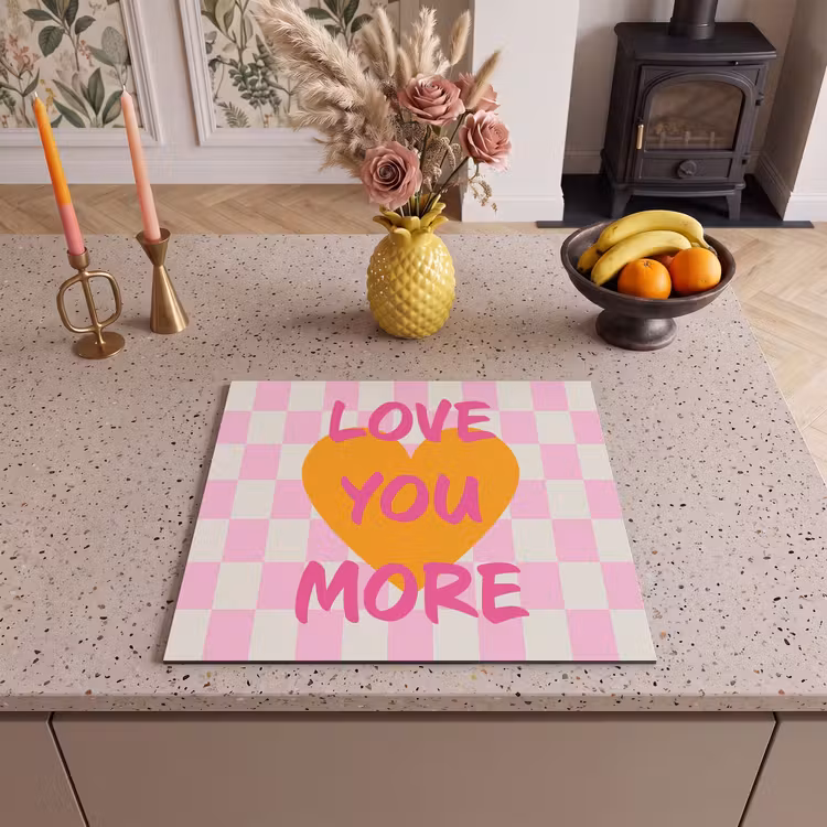 Protezione piano induzione - San Valentino - Amore - Rosa - Arancione — 3