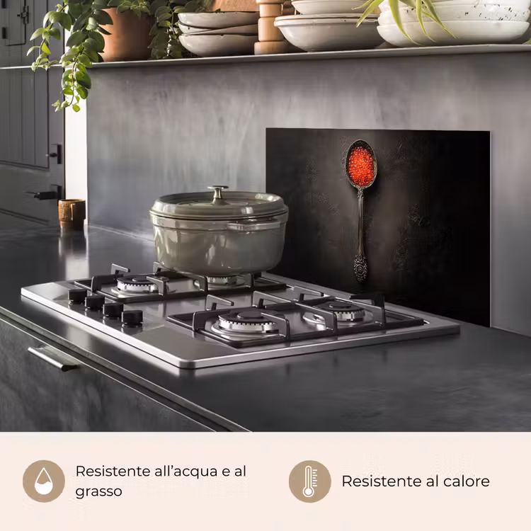 Paraschizzi cucina - Nero - Cucchiaio - Caviale — 2