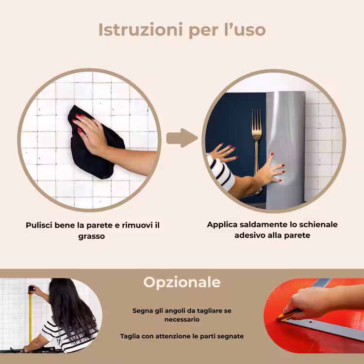 Paraschizzi cucina - Posate - Blu scuro - Oro — 6