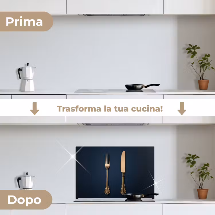 Paraschizzi cucina - Posate - Blu scuro - Oro — 7