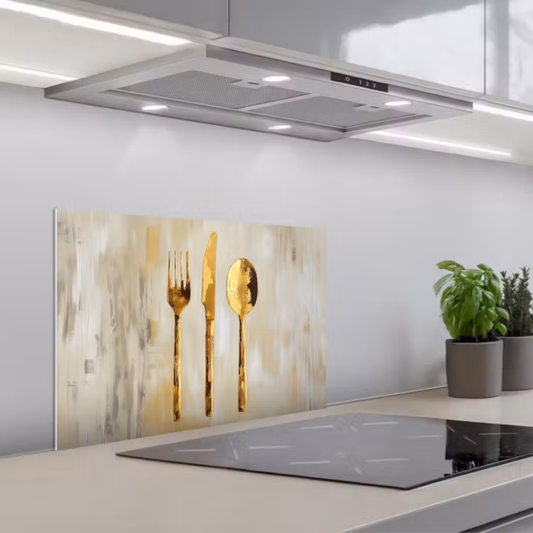 Paraschizzi cucina - Vernice - Oro - Posate — 1