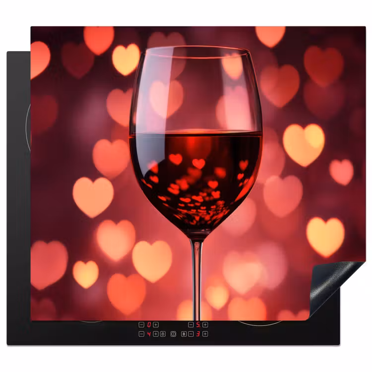 Protezione piano induzione - Rosso - Vino - Cuori — 1