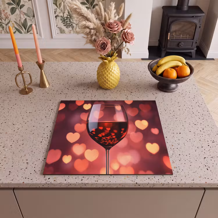 Protezione piano induzione - Rosso - Vino - Cuori — 3