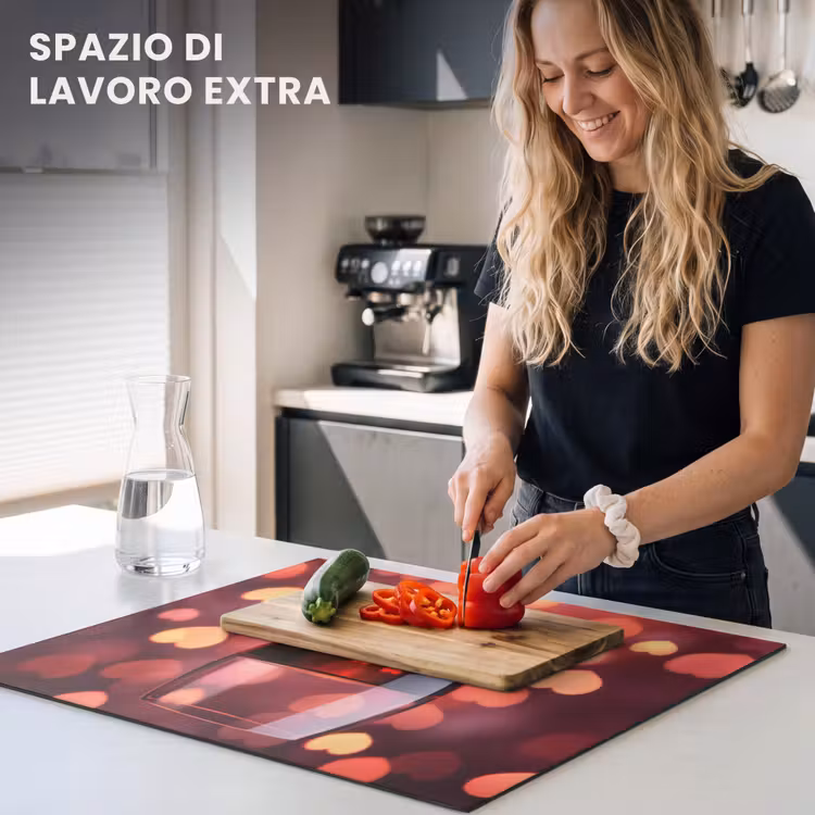 Protezione piano induzione - Rosso - Vino - Cuori — 5