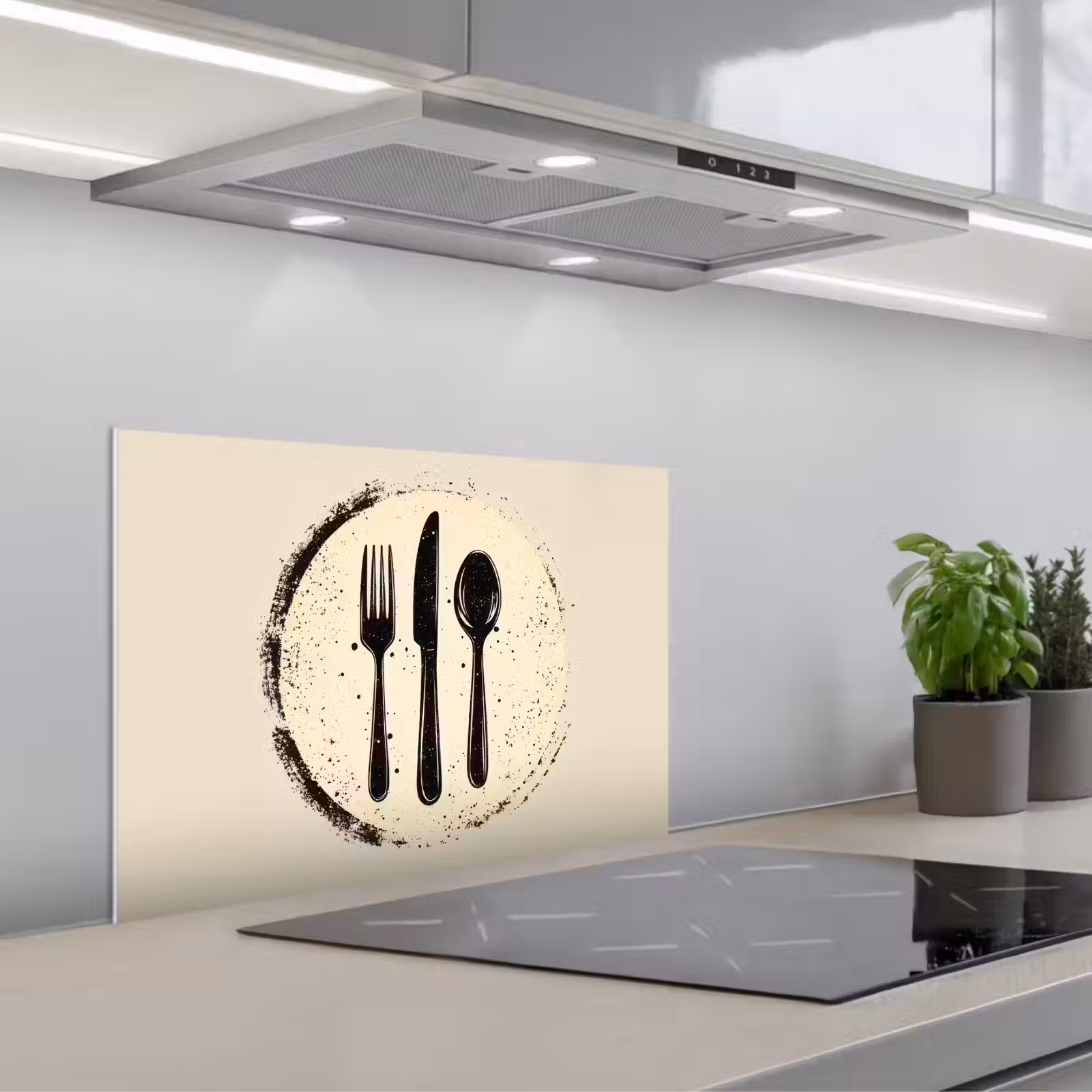 Paraschizzi cucina - Nero - Posate - Rotonde — 1