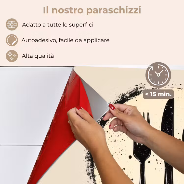 Paraschizzi cucina - Nero - Posate - Rotonde — 4