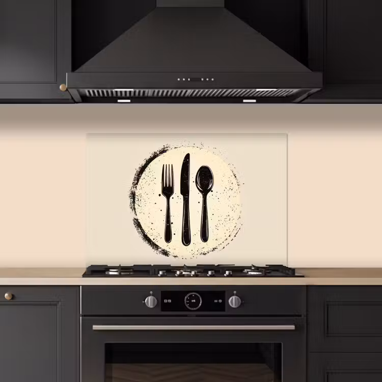 Paraschizzi cucina - Nero - Posate - Rotonde — 5
